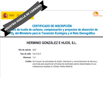 Certificado de Registro de Huella de Carbono